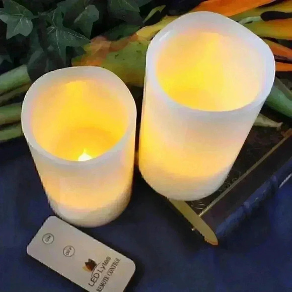 LED Lytes Remote Control Candles Set, 2 Candles, 3"X 5", Real Wax and Am… - Picture 5 of 9